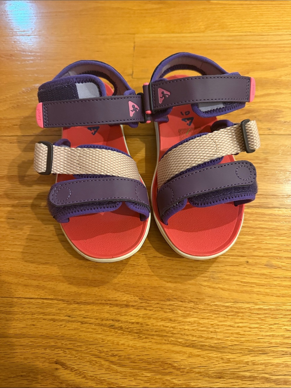Kids Plae Purple and Pink Adjustable Strap Sandals